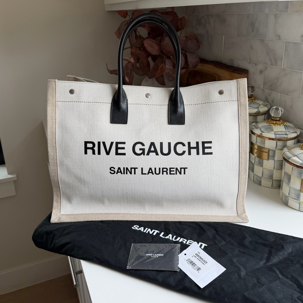 Saint Laurent Rive Gauche Beige Shopping Tote